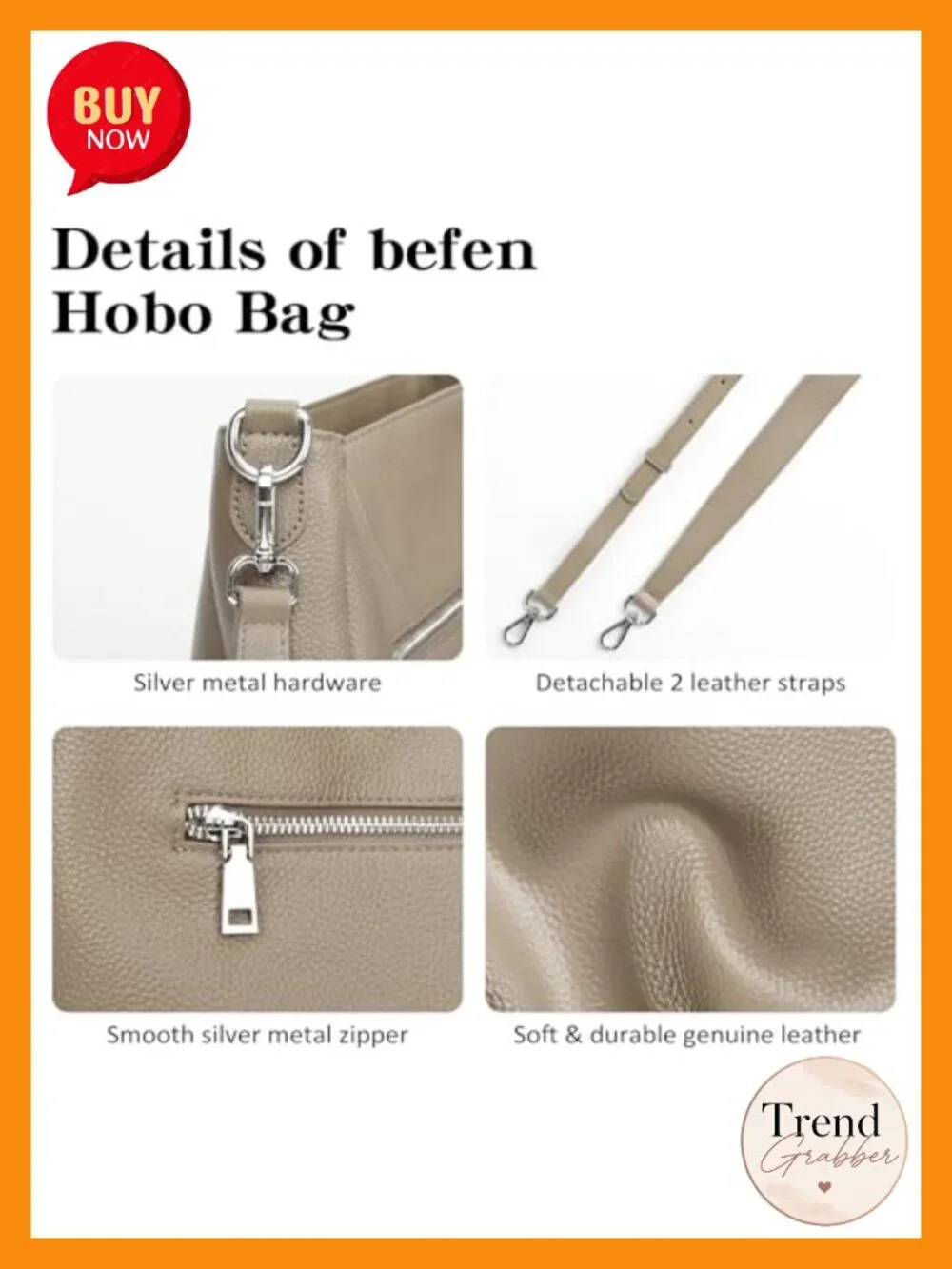 Soft Genuine Leather Hobo Bag Women Crossbody Shoulder Purse Large Capacity